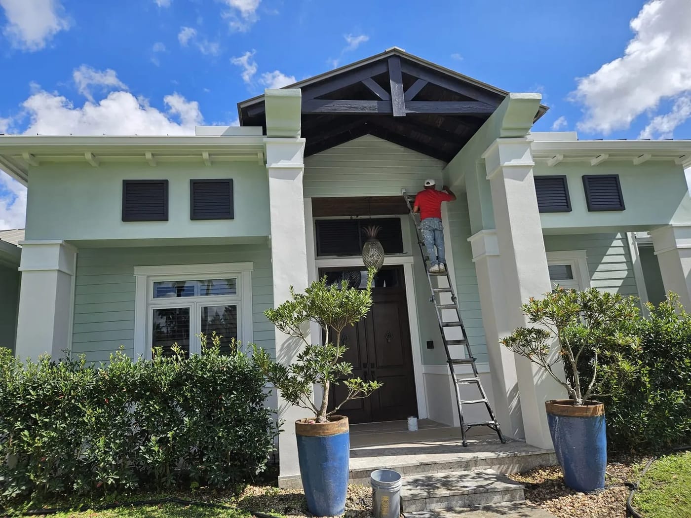 Fresh exterior paint on South Florida home